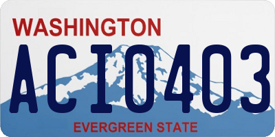 WA license plate ACI0403