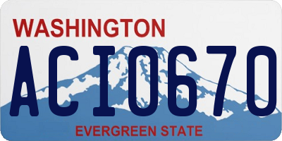 WA license plate ACI0670