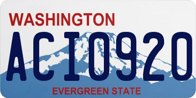 WA license plate ACI0920