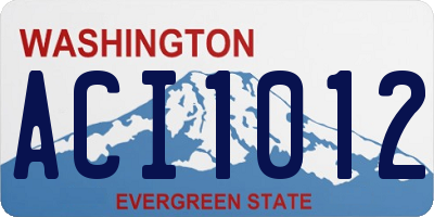 WA license plate ACI1012