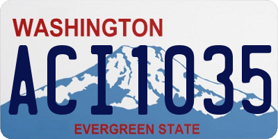 WA license plate ACI1035