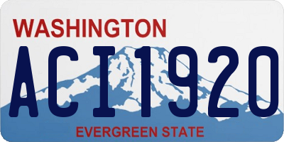 WA license plate ACI1920