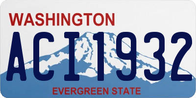 WA license plate ACI1932