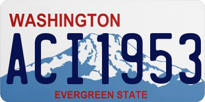 WA license plate ACI1953