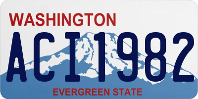 WA license plate ACI1982