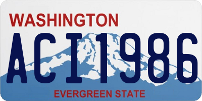 WA license plate ACI1986