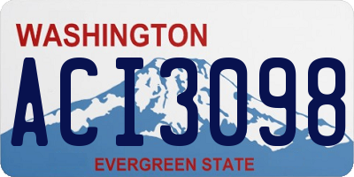 WA license plate ACI3098