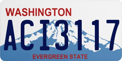 WA license plate ACI3117