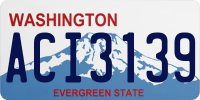 WA license plate ACI3139