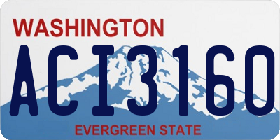 WA license plate ACI3160