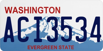 WA license plate ACI3534