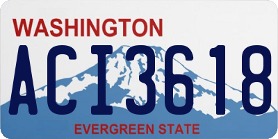 WA license plate ACI3618