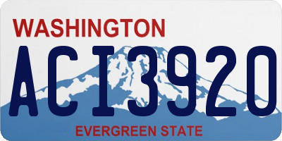 WA license plate ACI3920