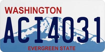 WA license plate ACI4031