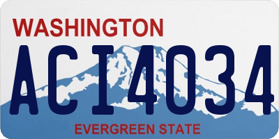 WA license plate ACI4034