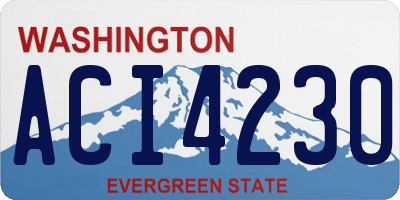 WA license plate ACI4230