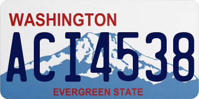 WA license plate ACI4538