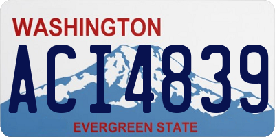 WA license plate ACI4839