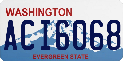 WA license plate ACI6068