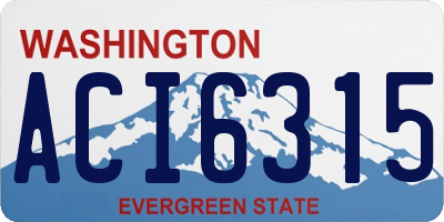 WA license plate ACI6315