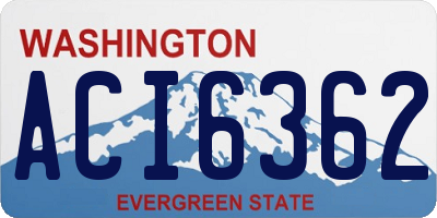 WA license plate ACI6362
