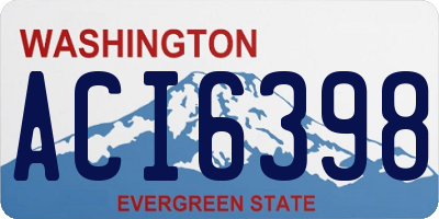 WA license plate ACI6398