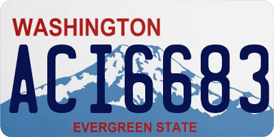 WA license plate ACI6683
