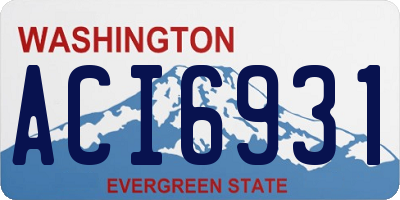 WA license plate ACI6931