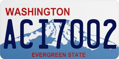 WA license plate ACI7002