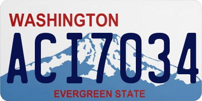 WA license plate ACI7034