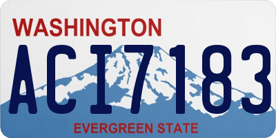 WA license plate ACI7183