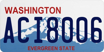 WA license plate ACI8006