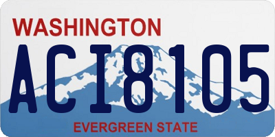WA license plate ACI8105