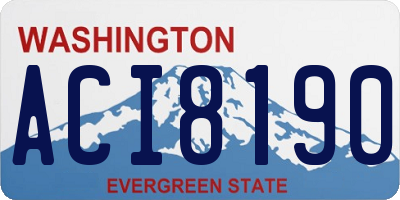 WA license plate ACI8190