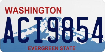 WA license plate ACI9854