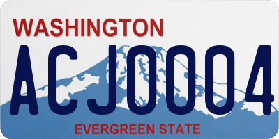WA license plate ACJ0004