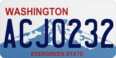 WA license plate ACJ0232