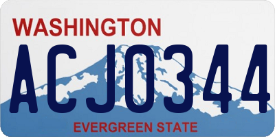 WA license plate ACJ0344