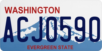 WA license plate ACJ0590