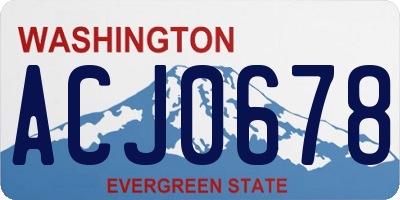 WA license plate ACJ0678