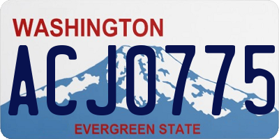 WA license plate ACJ0775