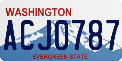 WA license plate ACJ0787