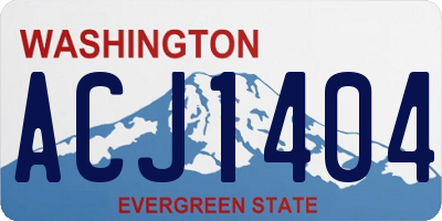 WA license plate ACJ1404