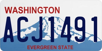 WA license plate ACJ1491