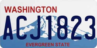 WA license plate ACJ1823