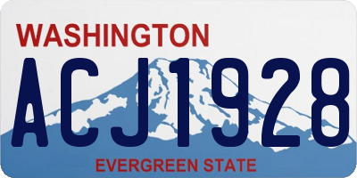 WA license plate ACJ1928