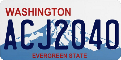 WA license plate ACJ2040