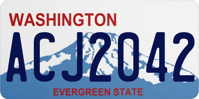 WA license plate ACJ2042