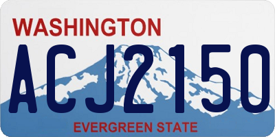 WA license plate ACJ2150