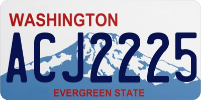 WA license plate ACJ2225